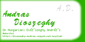 andras dioszeghy business card